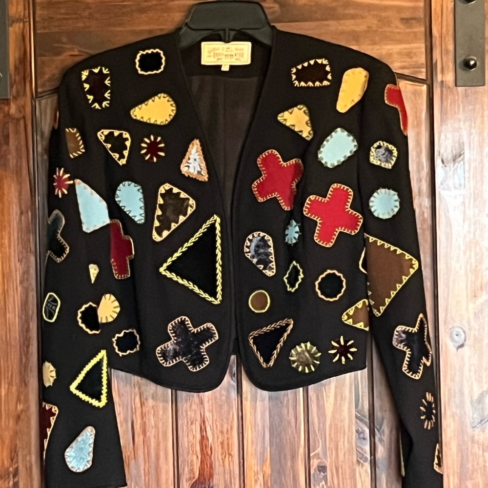 Double D Ranch Black Jacket with Vibrant Accents